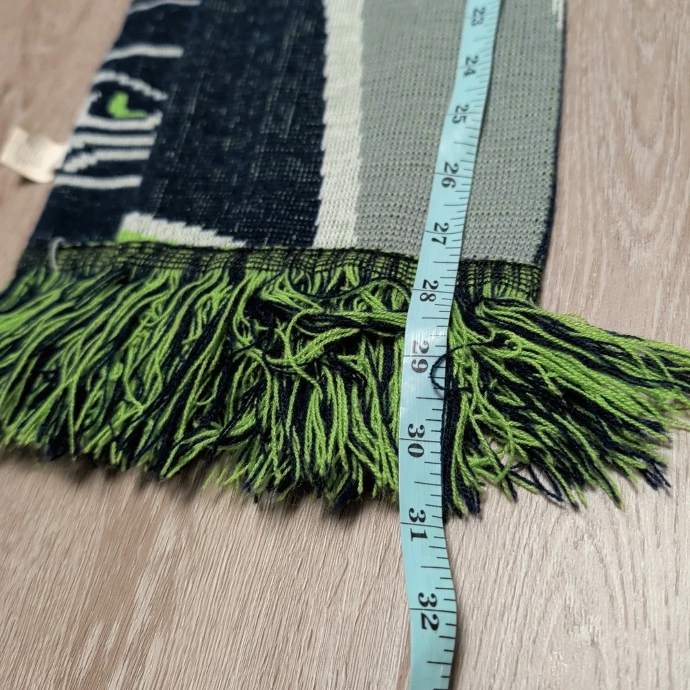 Forever Collectibles Seattle Seahawks NFL Knit Scarf Green Navy Blue Fringed 60